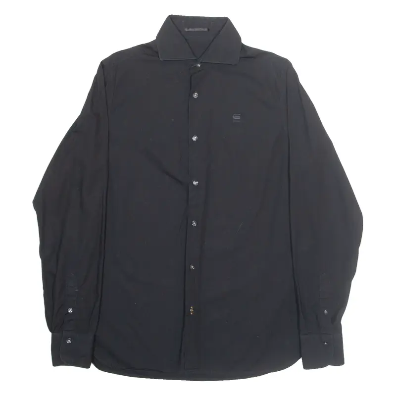 G-STAR RAW Mens Plain Shirt Black Long Sleeve M