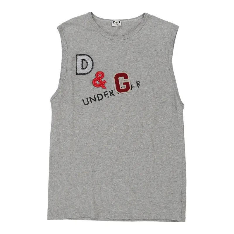 Underwear Dolce & Gabbana Graphic Vest - Large Grey Cotton