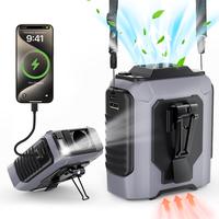 Portable Fan, USB Rechargeable Waist Fan with Clip & Power Bank, Personal Cooling Fan for Outdoor Travel Camping, Back to Sch...