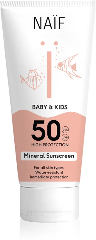 Naif Baby & Kids SPF 50 protective mineral tanning cream for babies and children SPF 50 175 ml