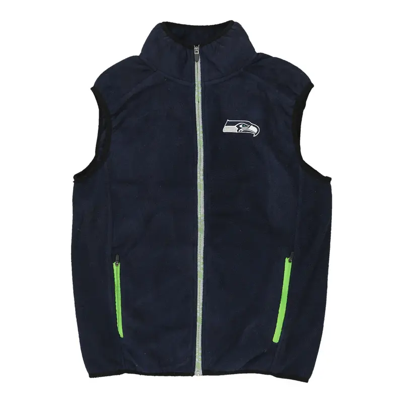 Seattle Seahawks Nfl Team Apparel NFL Fleece Gilet - Small Navy Polyester