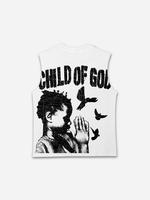 Child Of God Praying For Peace Print Graphic Tank Top Men Sleeveless