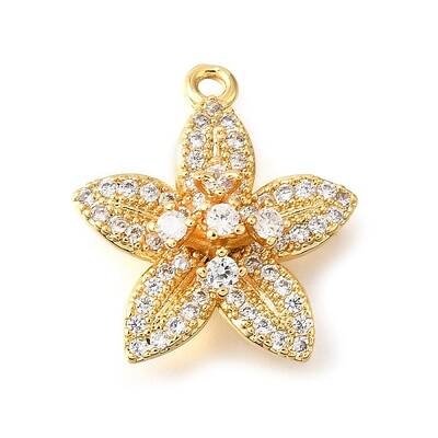 Brass Micro Pave Clear Cubic Zirconia Pendants
