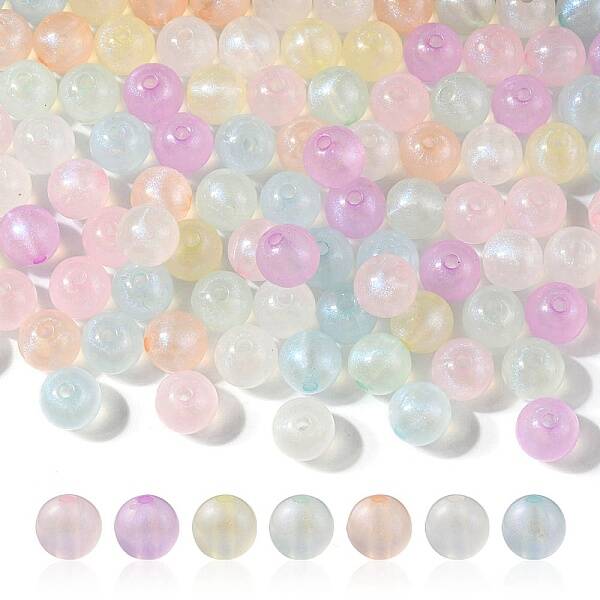 Rainbow Iridescent Plating Acrylic Beads