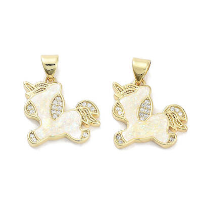 Brass Micro Pave Clear Cubic Zirconia Pendants