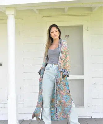 Grace Kimono - Mixed print - Eco Couture | Size: O/S | Color: Brights