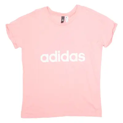 ADIDAS Womens T-Shirt Pink L