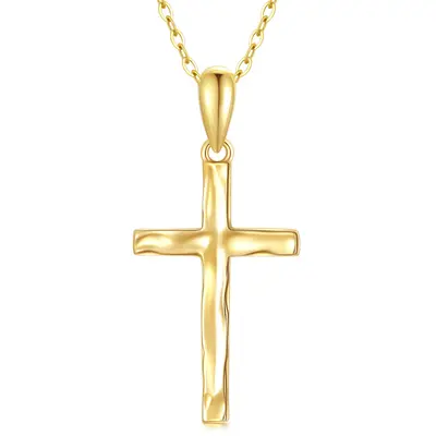 14K Gold Cross Pendant Necklace