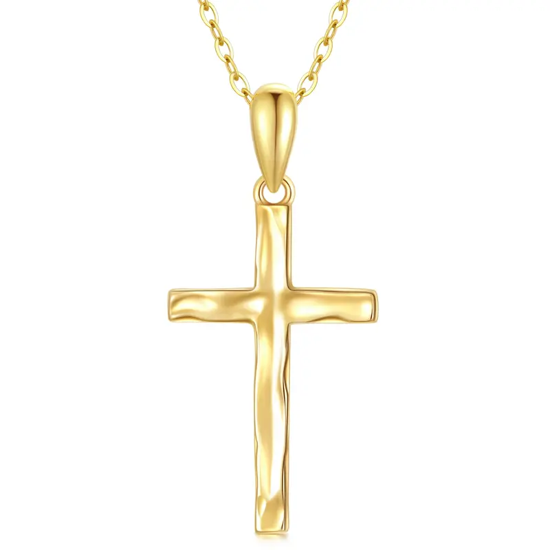 14K Gold Cross Pendant Necklace