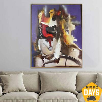 Original Abstract Colorful Paintings On Canvas Modern Expressionist Art Textured Wall Decor | MUSE 59"x47.2"