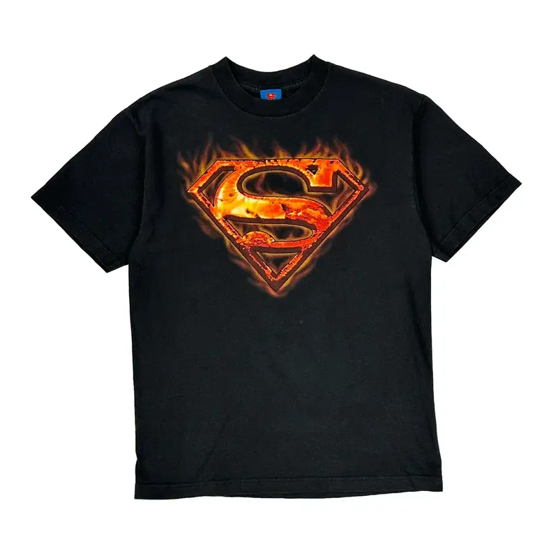 Superman Graphic T-Shirt - Medium Black Cotton