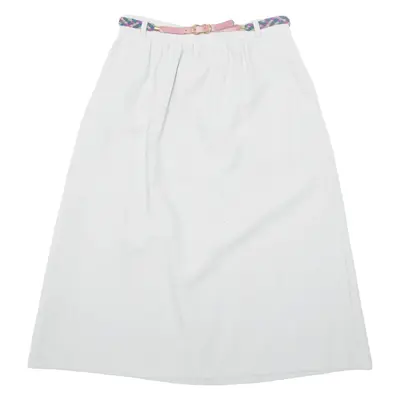 KAKI ROBERTS Belted Womens A-Line Skirt Grey Midi UK 10