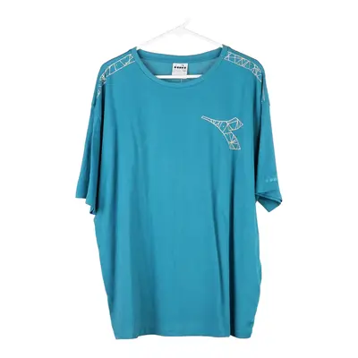Diadora T-Shirt - XL Blue Cotton Blend
