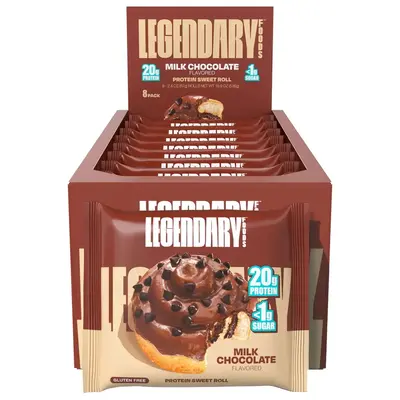 Legendary Chocolate Protein Sweet Roll - 20g Protein, 5g Net Weight, Chocolate Flavor, Snack & Dessert