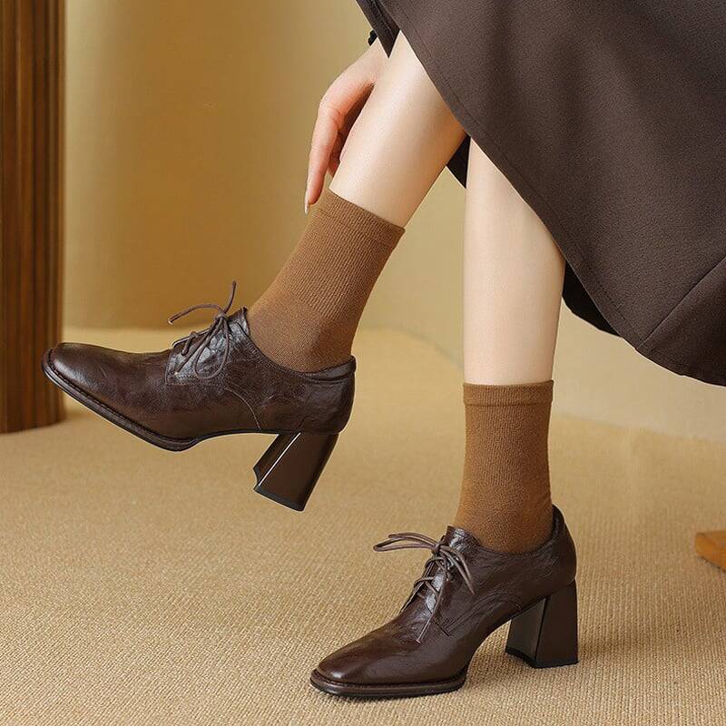 CHIKO Cataleya Square Toe Block Heels Oxfords Shoes