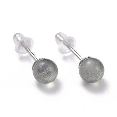Crackle Round Moonstone Dainty Stud Earrings for Girl Women