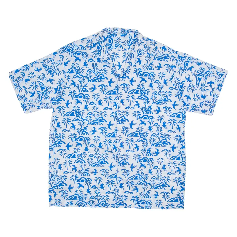 Mens Shirt White Floral M
