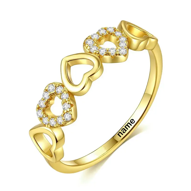 10K Gold Round Shaped Diamond Custom Heart Ring 3EX IGI Certified
