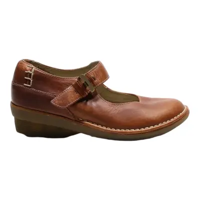 DR MARTENS Mary Jane Derby Shoes Brown Leather Womens UK 6.5