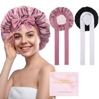 100% Mulberry Silk Bonnets for Sleeping Women Double Layer Hair Bonnet Natural Silk Cap with Elastic Tie Band Reversible Nigh...