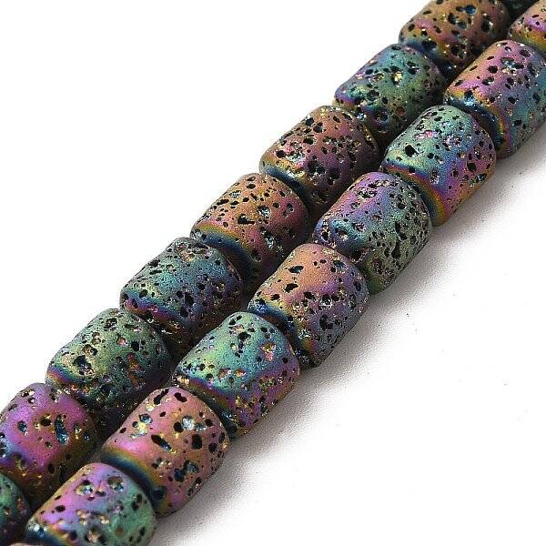 Electroplated Natural Lava Rock Beads Strands