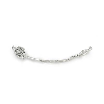 Brass Curved Bar Flower Connector Charms