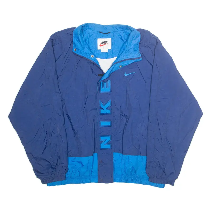 NIKE Mens Shell Jacket Blue Nylon 2XL