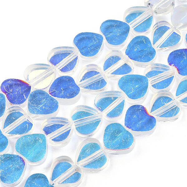 Transparent Electroplate Glass Beads Strands