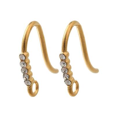 304 Stainless Steel Rhinestone Earring Hooks