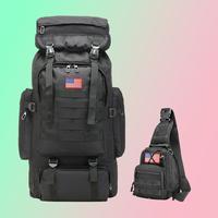 Springrtok Waterproof 80L Backpack with 1 Sling Bag,Camouflage Appearance,Large Capacity Storage for Emergency,Strong and Wea...