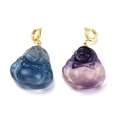 Carved Natural Fluorite Pendants