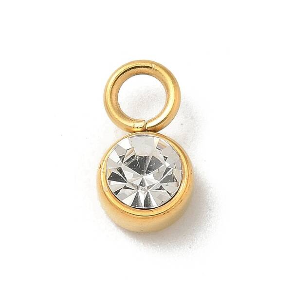Ion Plating(IP) 304 Stainless Steel with Rhinestone Charms