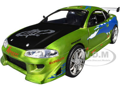 Brian's Mitsubishi Eclipse Green Color Brush Finish with Graphics The Fast and the Furious (2001) Movie Fast & Furious Se...