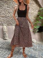 Women's Patchwork Ditsy Floral Print Scoop Neck Vintage Tank Dress, Lady Boho Fashion Comfort Sleeveless A Line Midi Dre...