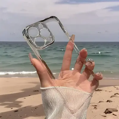 Minimalist Transparent TPU Phone Case, 1 Count Shockproof Clear Phone Protective Cover, Fashion Phone Accessories Compatible ...