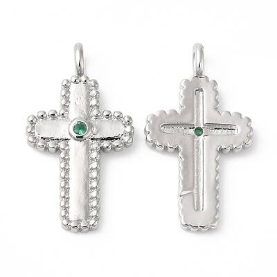 Rack Plating Brass Micro Pave Cubic Zirconia Pendants