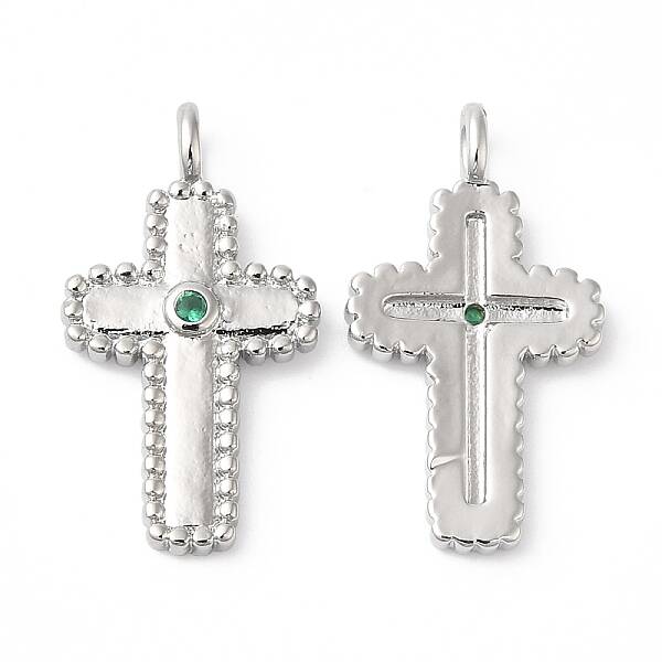 Rack Plating Brass Micro Pave Cubic Zirconia Pendants