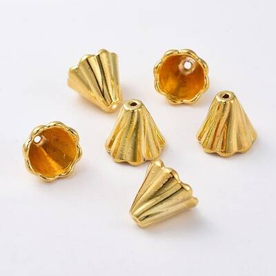 Golden Tone Tibetan Style Bead Caps