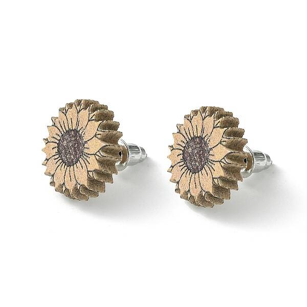 Poplar Wood Stud Earrings