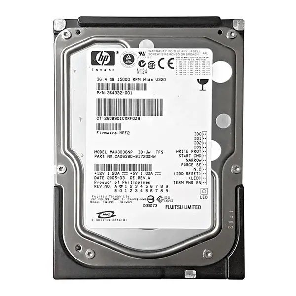 364332-001 HP 36.4GB Ultra-320 SCSI 15000 3.5-inch 8MB Hard Drive