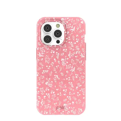 Bubblegum Pink Dreamy Meadow iPhone 14 Pro Case