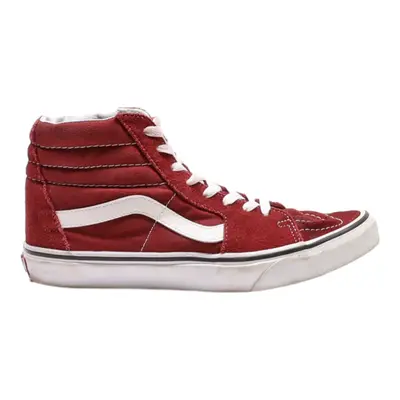 VANS High Top Trainers Red Canvas Mens UK 7.5