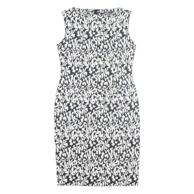 PAULE KA Pencil Dress White Crazy Pattern Sleeveless Midi Womens UK 14
