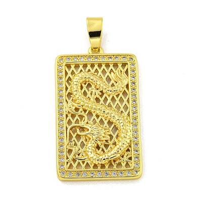 Brass Micro Pave Clear Cubic Zirconia Pendant
