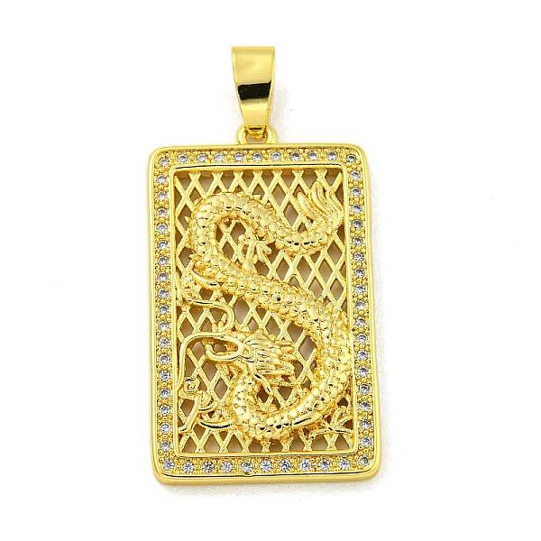 Brass Micro Pave Clear Cubic Zirconia Pendant
