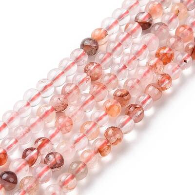 Natural Hematoid Quartz/Ferruginous Quartz Beads Strands