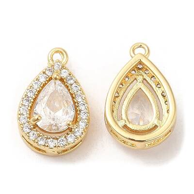Brass and Clear Cubic Zirconia Pendants