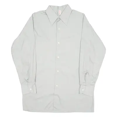 MEYTEX Mens Plain Shirt Grey Long Sleeve L