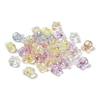 UV Plating Transparent Rainbow Iridescent Acrylic Beads