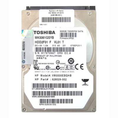 628029-002 HP 500GB 3Gb/s SATA 7200 2.5-inch 16MB Hard Drive